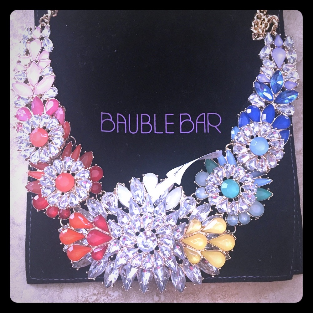 BaubleBar large floral crystal necklace